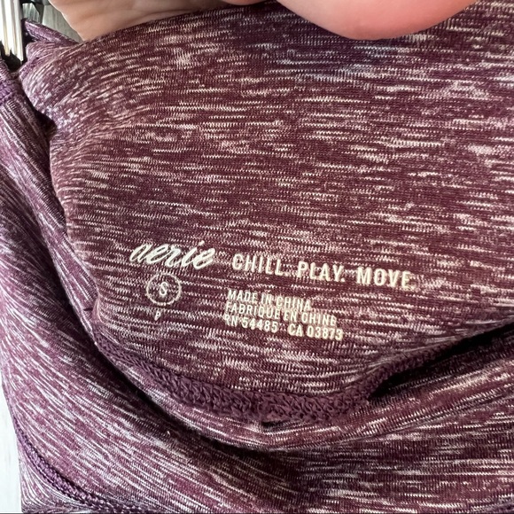 Aerie Chill Play Move Purple Heathered Ombré Fleece Leggings Small High Waisted - Picture 5 of 6